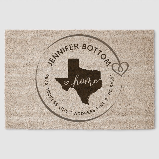 Texas Home Map Fiber Doormat (Front)