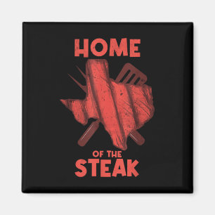 Texas - Home Of The Steak Barbecue Meat Grill Funn Magnet