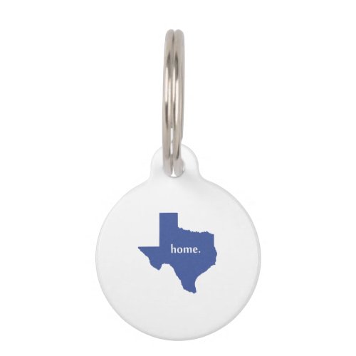 Texas home silhouette state map pet ID tag