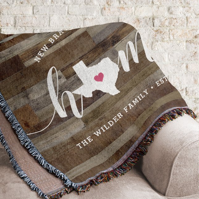 Texas Home State Personalized Wood Look Throw Blanket (Creator Uploaded)