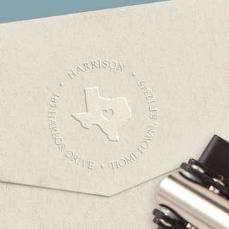 Texas Home State Return Address Embosser