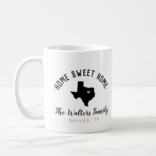 Texas Home Sweet Home Family Monogram Mug
