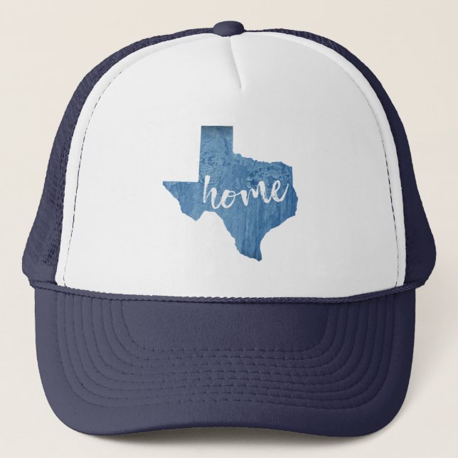 Texas Home Wood Grain Trucker Hat (Front)