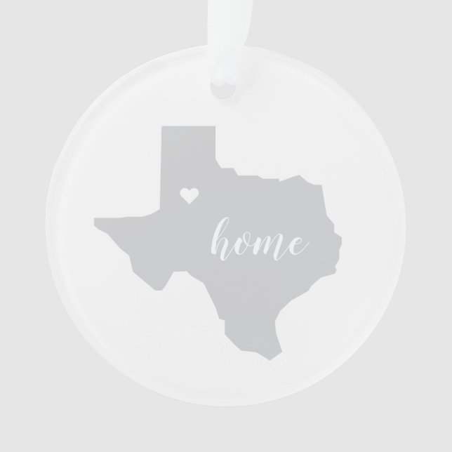 Texas Hometown Personalized Ornament (Front)