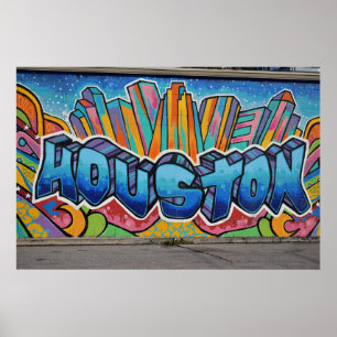 Texas - Houston Street Art Poster