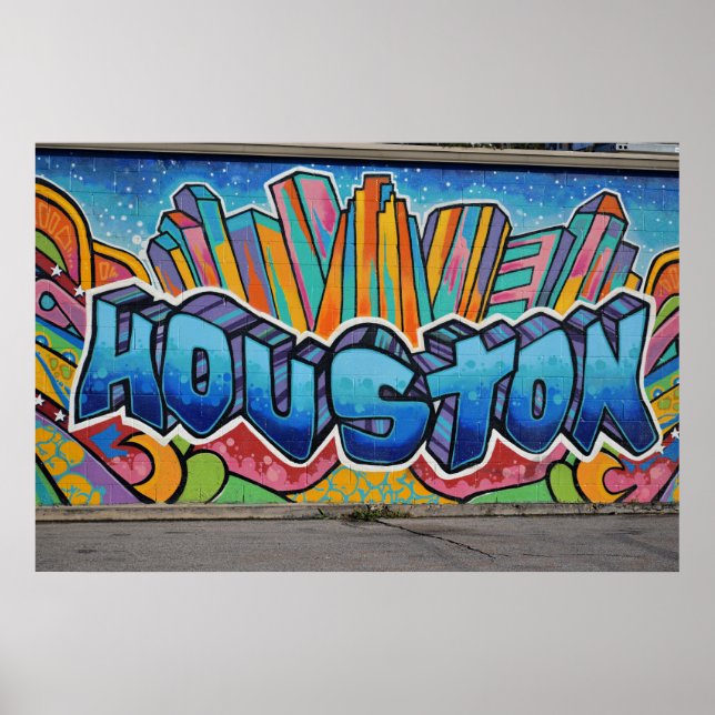 Texas - Houston Street Art Poster (Front)