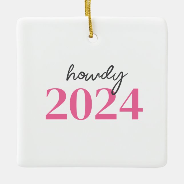 Texas Howdy Ceramic Ornament (Front)