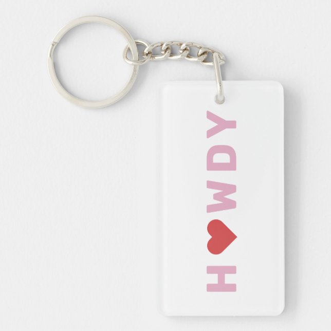 Texas Howdy Heart  Keychain (Front)