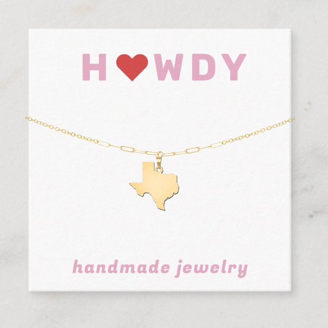 Texas Howdy Heart Necklace Jewelry Display Card (Creator Uploaded)