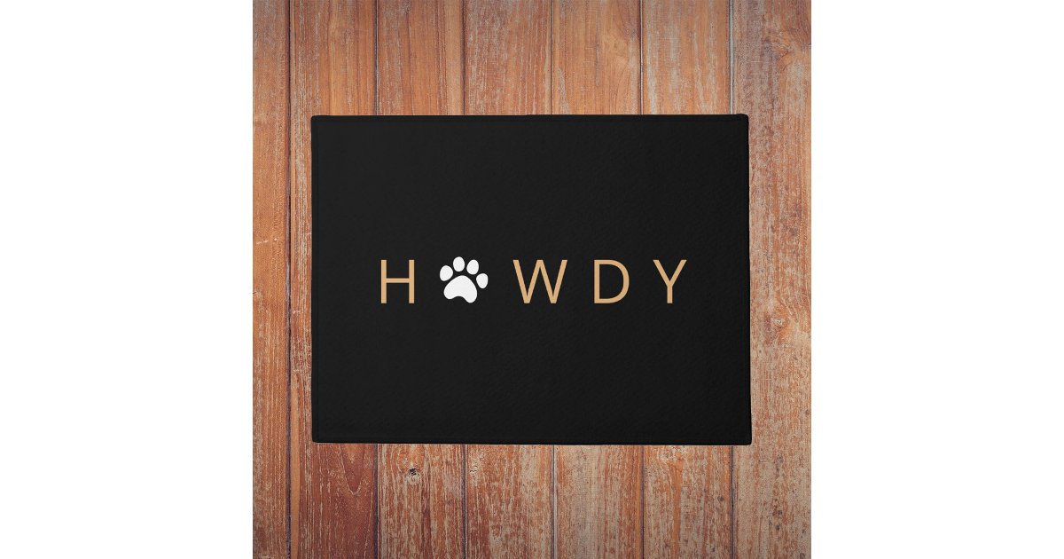 Texas Howdy Pet Paw Welcome Door Mat | Zazzle