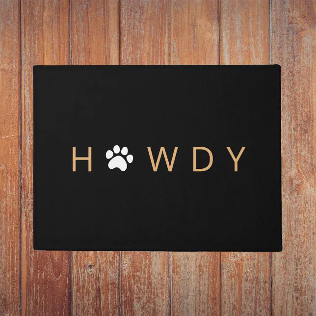 Texas Howdy Pet Paw Welcome Door Mat | Zazzle