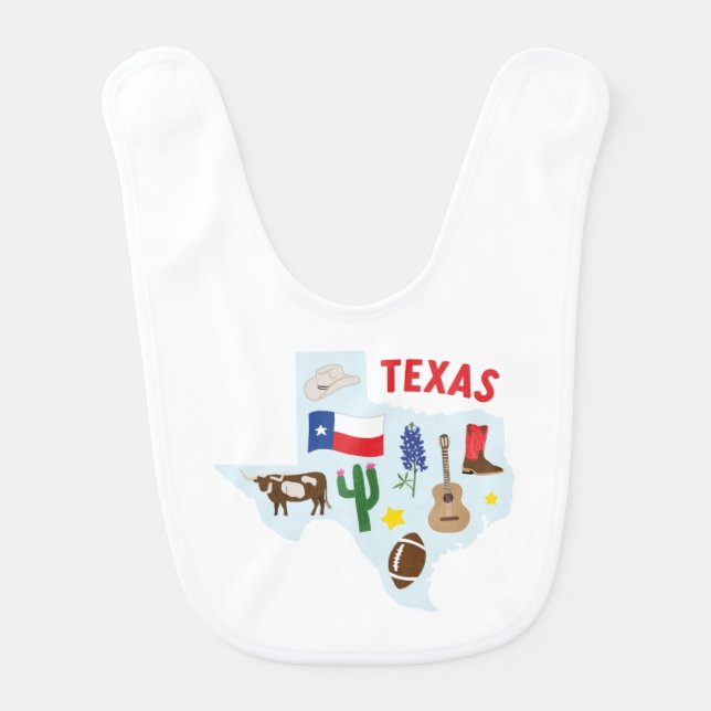 Texas Icons Baby Bib (Front)