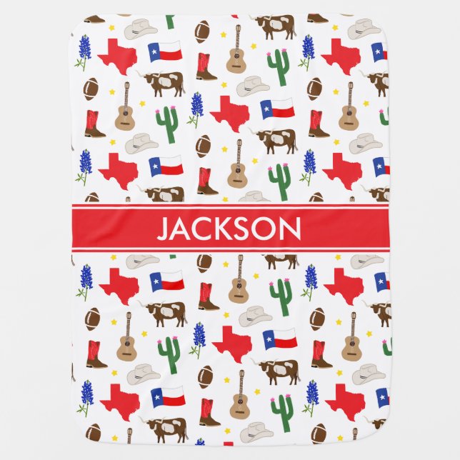 Texas Icons Baby Blanket (Front)