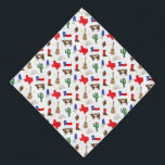 Texas Icons Bandana<br><div class="desc">This bandana features all your favorite Texas icons; cowboy hats,  boots,  cacti,  guitars,  bluebonnets,  footballs,  longhorns,  and of course,  the Texas flag!</div>