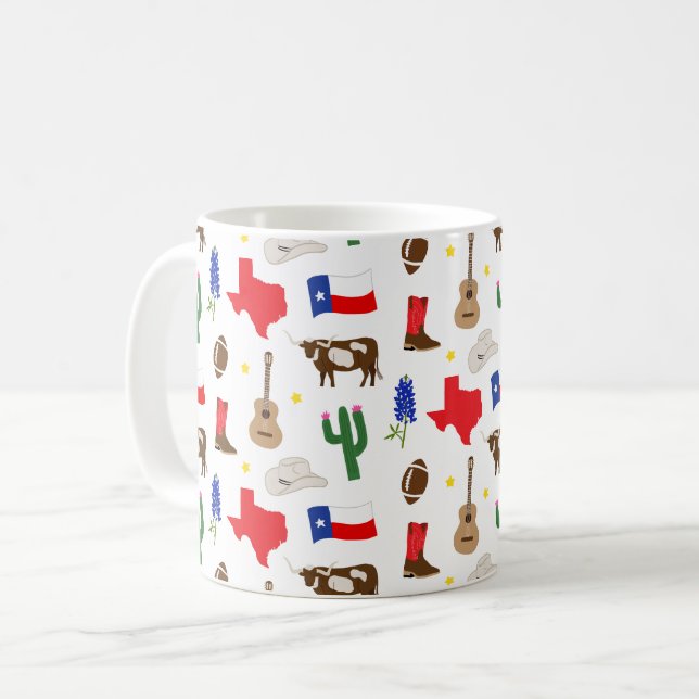 Texas Icons Coffee Mug (Front Left)