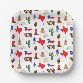 Texas Icons Paper Plates