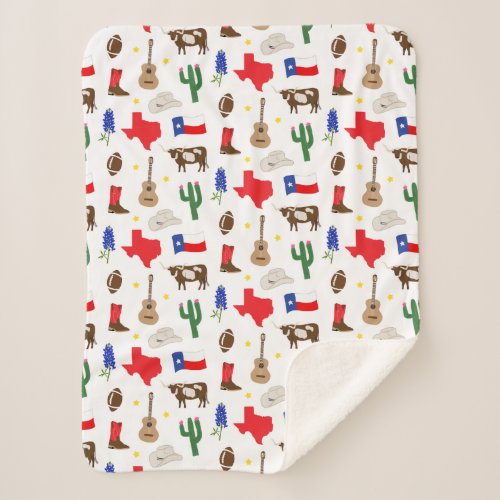 Texas Icons  Sherpa Blanket