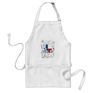 Texas Illustration Doodles of Texas Texas Pattern Adult Apron