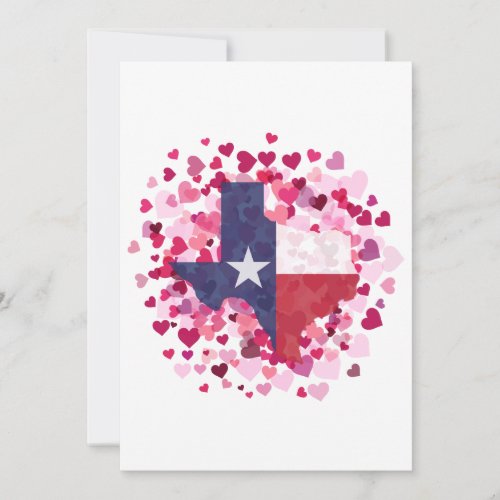 Texas in a Field of Hearts _ Valentines Day Holiday Card