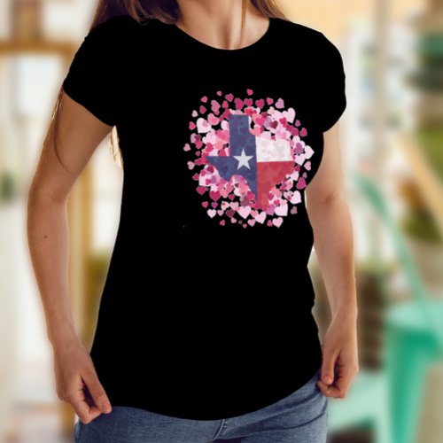 Texas in a Field of Hearts _ Valentines Day T_Shirt