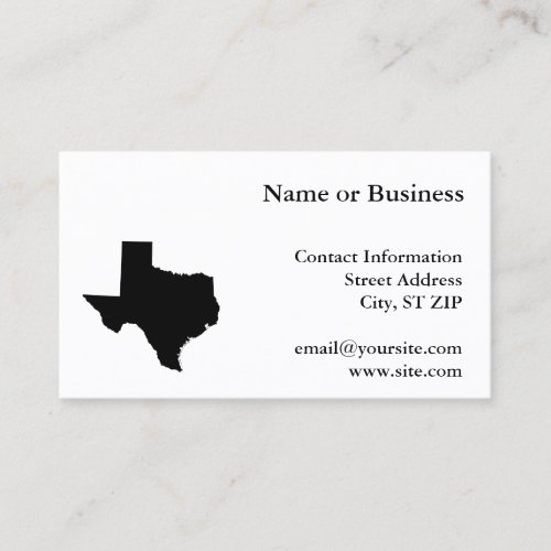 Texas in Black and White Business Card Templates