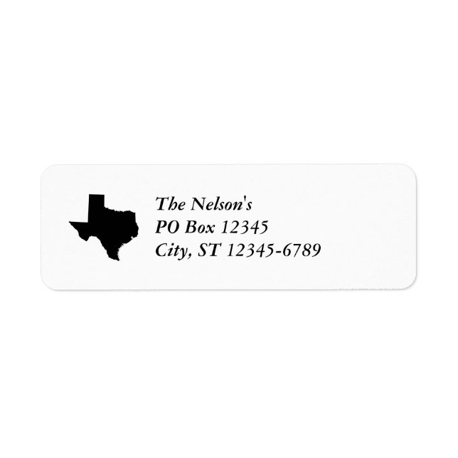 Texas in Black and White Label (Front)