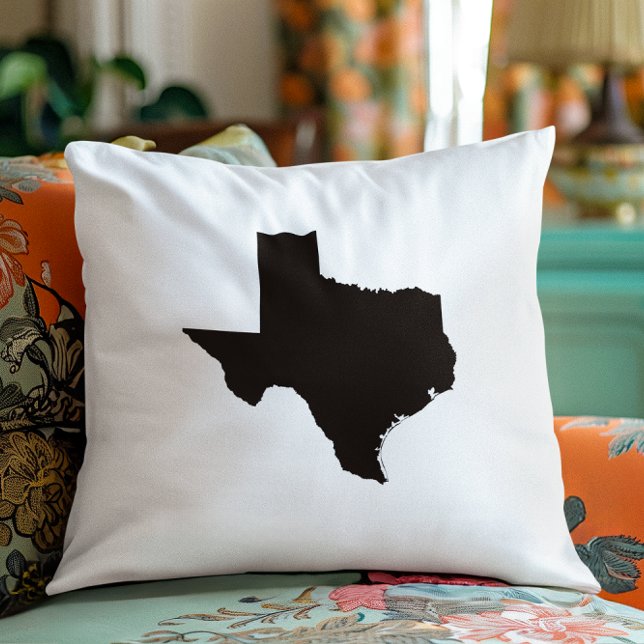 Texas in Black and White Throw Pillow (Texas in Black and White Throw Pillow)