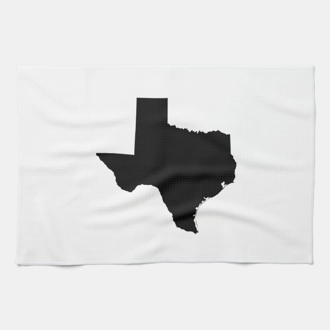Texas in Black and White Towel (Horizontal)