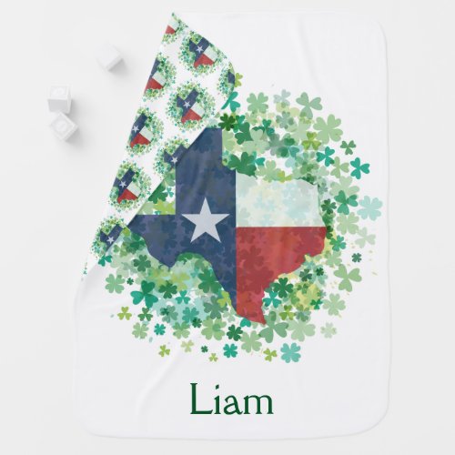 Texas in Clover _ St Patricks Day Baby Blanket