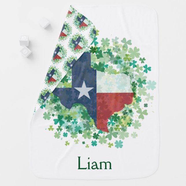Texas in Clover - St. Patrick's Day Baby Blanket (In Situ)
