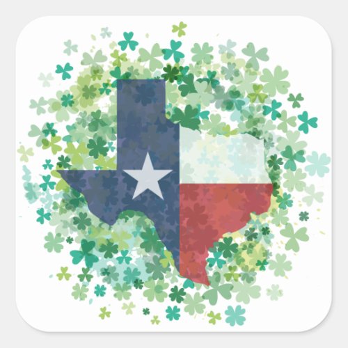 Texas in Clover _ St Patricks Day Square Sticker