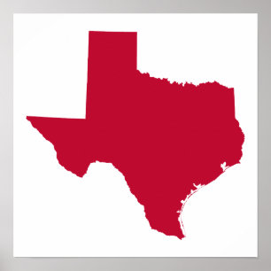 Texas in Red Poster