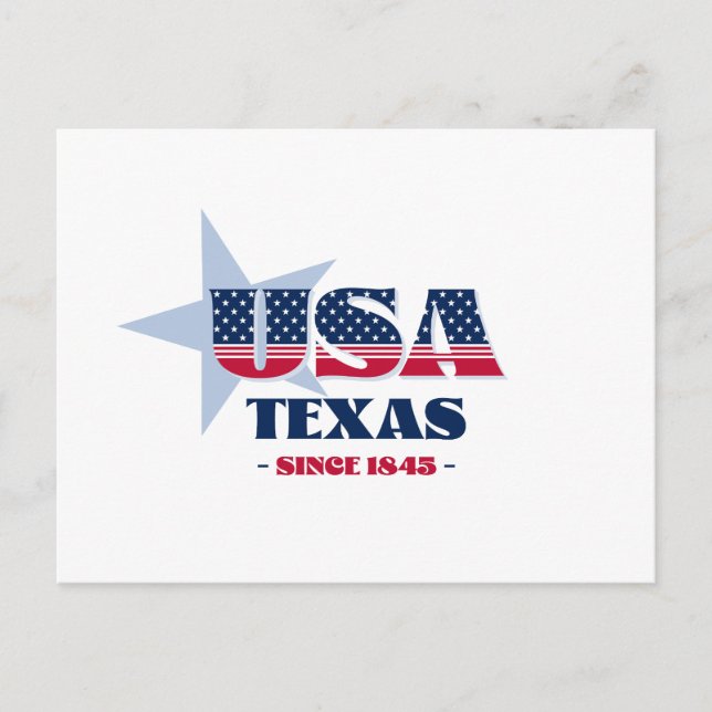 Texas in Red, White, and Blue Postcard (Front)