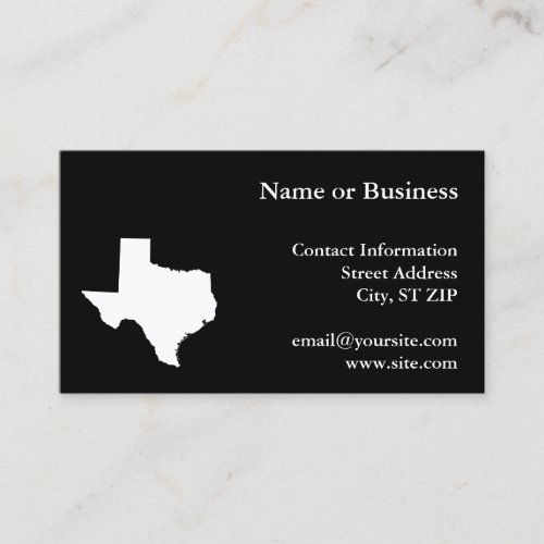 Texas in White and Black Business Card