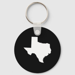 Texas in White and Black Keychain