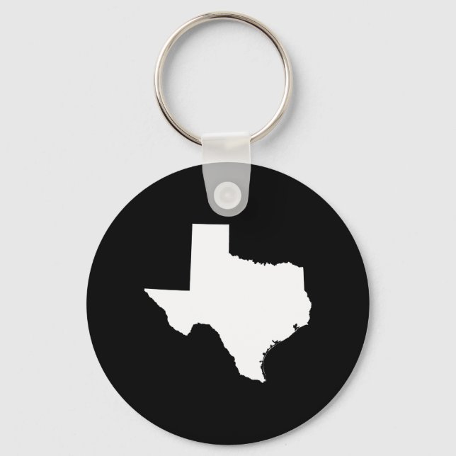 Texas in White and Black Keychain (Front)
