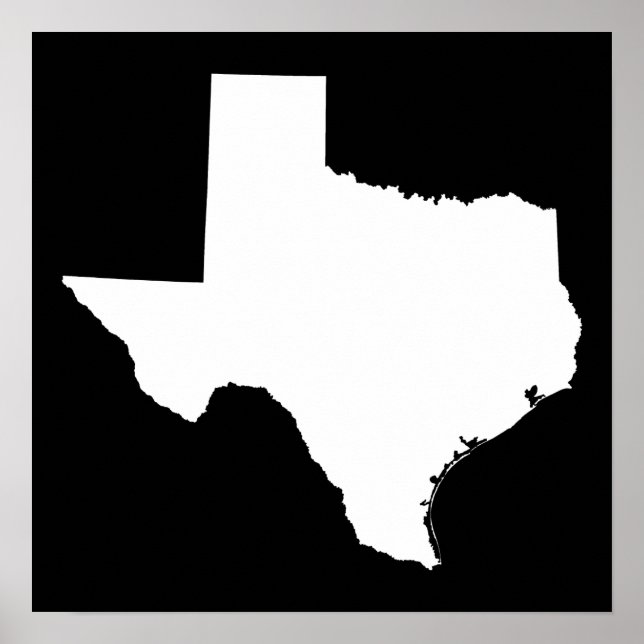 Texas in White and Black Poster (Front)