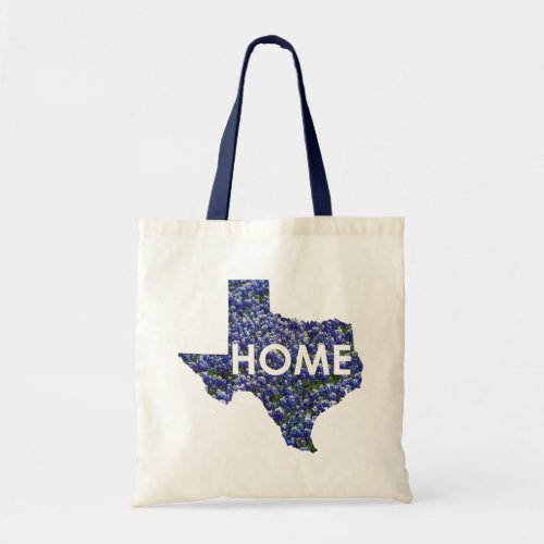 Texas is Home bluebonnet tote