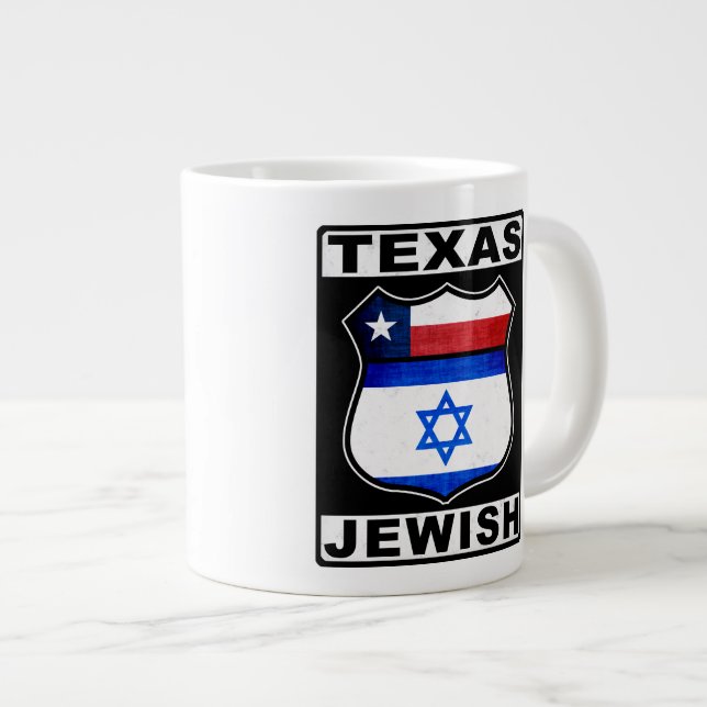 Texas Jewish American Giant Coffee Mug (Front Right)