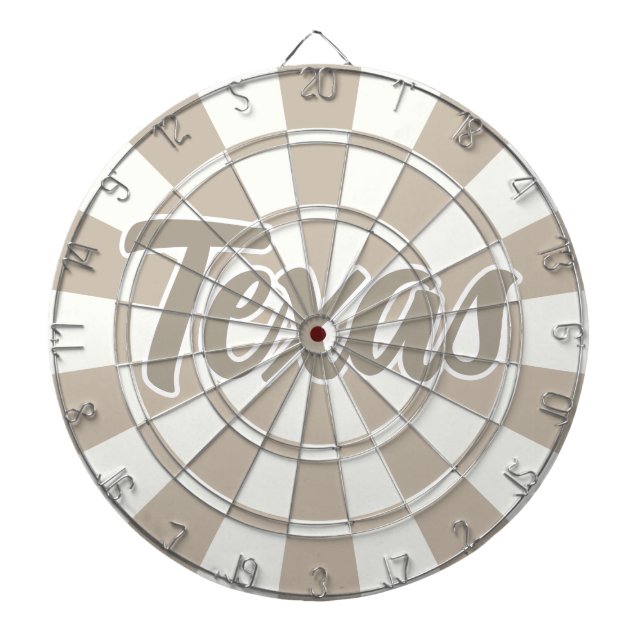 Texas Khaki And White editable text  Dart Board (Front)