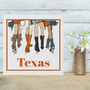 Texas Ladies Fashion Burnt Orange Game Day Faux Canvas Print