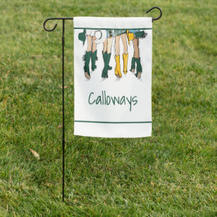 Texas Ladies Fashion Cowboy Boot Gold Green Garden Flag