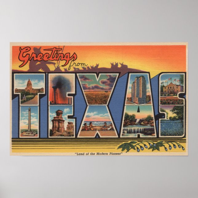 Texas (Land of the Modern Pioneer) Poster (Front)