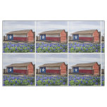 Texas Landscape Barn With Bluebonnets Fabric
