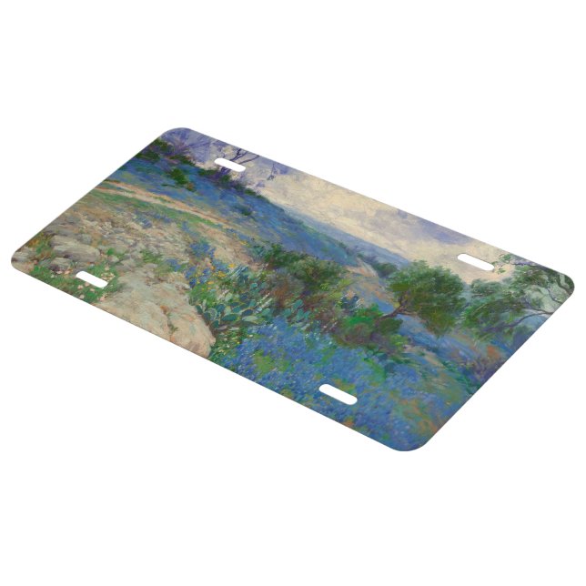 Texas Landscape With Bluebonnets Julian Onderdonk License Plate