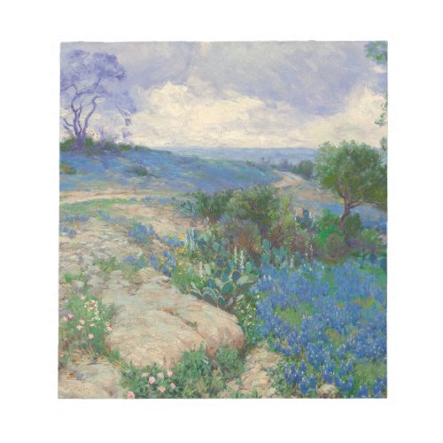 Texas Landscape With Bluebonnets Julian Onderdonk Notepad