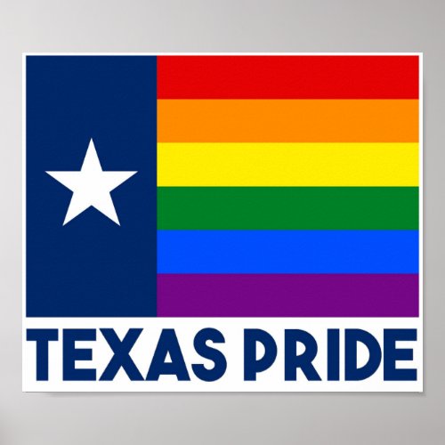 Texas LGBT Gay Pride Rainbow Flag Poster