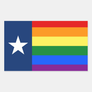 Texas LGBT Gay Pride Rainbow Flag Rectangular Sticker