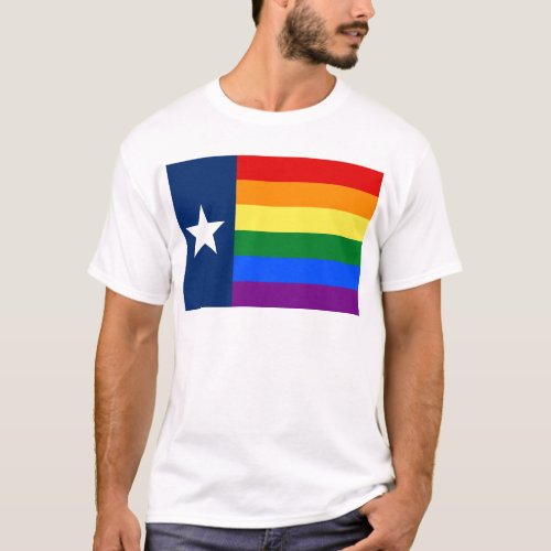 Texas LGBT Gay Pride Rainbow Flag T_Shirt