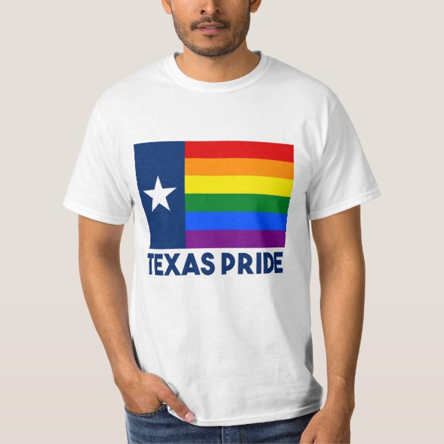 Texas LGBT Gay Pride Rainbow Flag T-Shirt (Front)